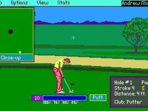 Player putting on the greens