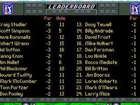Tournament Leaderboard screen