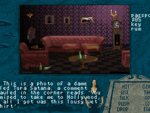 Looking for clues in the private room.