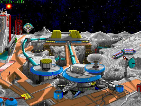 You start here, on the Moonbase. This place serves as your home base and main menu