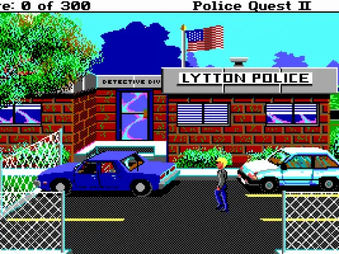Outside the police station (EGA/MCGA/Tandy)