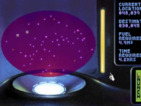 Space travel in four easy steps: 1) Pick a system on the sector map.