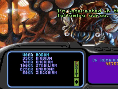 ...you may sell your cargo and buy rare materials.