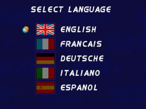 Language select screen