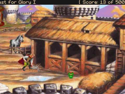 Earning 5 Silver raking at the castle stables