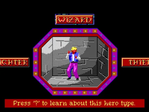 Choosing a character type