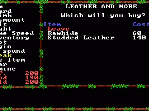 Checking Inventory (EGA/Tandy)