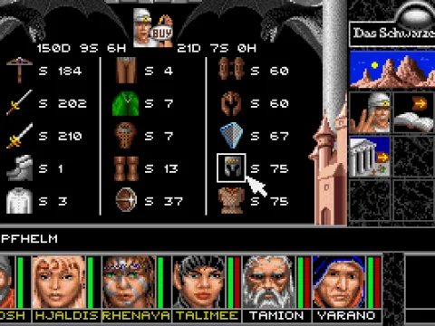 Buying some weapons and armour