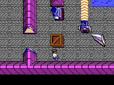 Block the robot's view with a crate...