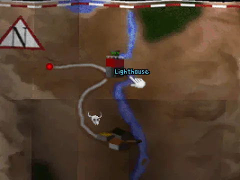 The map of the starting area. Don't worry, there will be many more locations in the game