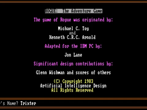 Title and credits screen