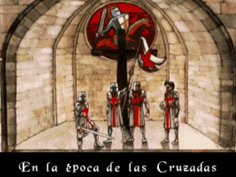 A group of cavaliers founding the Order of the Temple