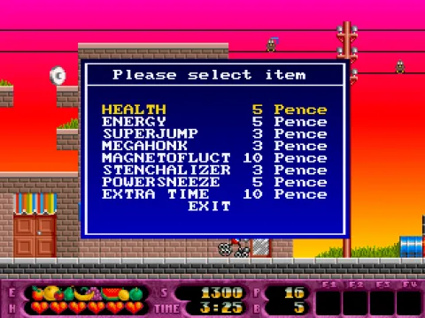 You can buy items at a shop from the money you collect.