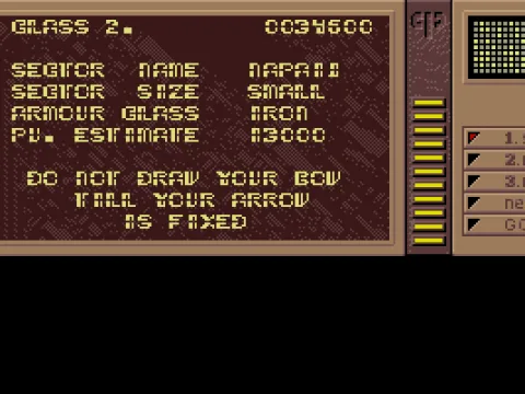 Choose the next mission on the pocket computer.