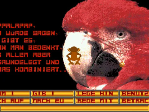 It doesn't make any more sense in German, either. Not exactly what I'd call a hint!