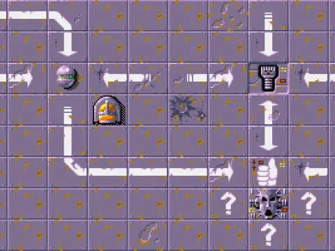 Collect the bomb and place it next to the Alien.