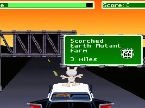 A minigame: jump over obstacles and steer the car to avoid them!