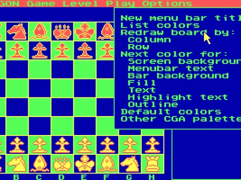 2D mode, showing color options (CGA)