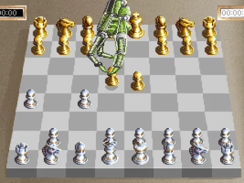 (VGA) Plain board with Sargon making a move