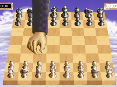 (VGA) Wooden board w/ metal pieces, human's turn