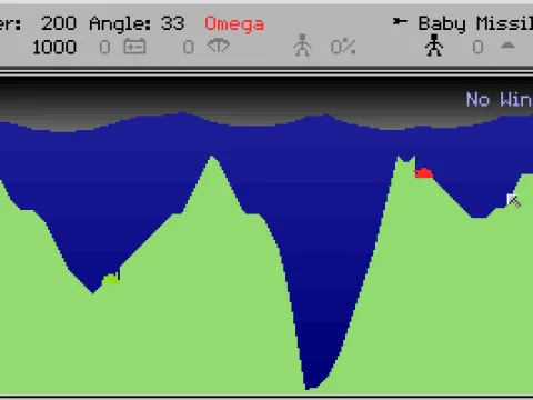 Playing the game with the lowest selectable resolution. (320x200 pixels)