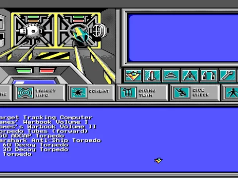 The weapons station of the Sea Rogue, with torpedo animation.