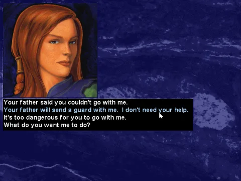 Dialogue options with Shella