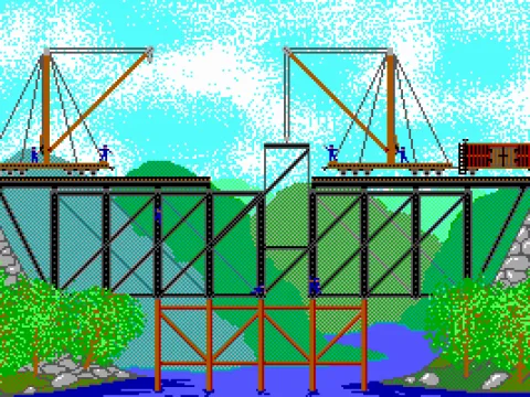 My workers are building a iron girder bridge.
