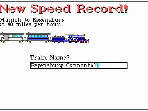 One of my trains has set a new speed record.