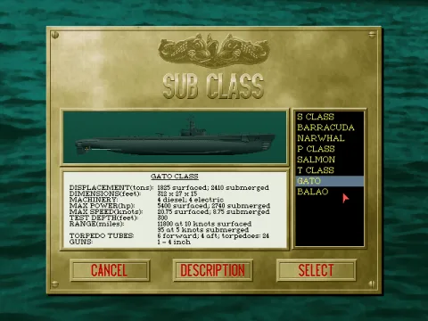 Select your sub - the differences are in performance, most of the in-game graphics look the same for different sub types