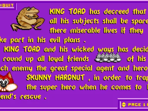 The game has a story that can be accessed from the menu.