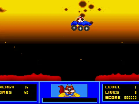 Jumping over a crater.