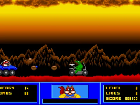 Shooting some aliens at level two.