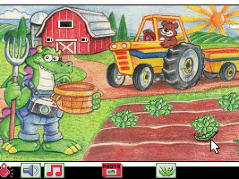 Harvesting items from the garden at the farm