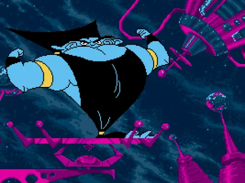 The evil Borf, babalized by the Infanto Ray in Space Ace 1, returns to his full size.