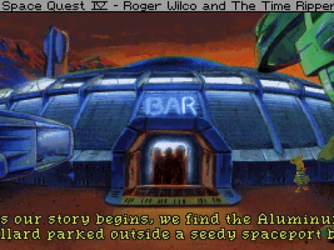 Intro. Roger is relaxing in a bar while a little alien is puking outside. Everything seems to be completely normal