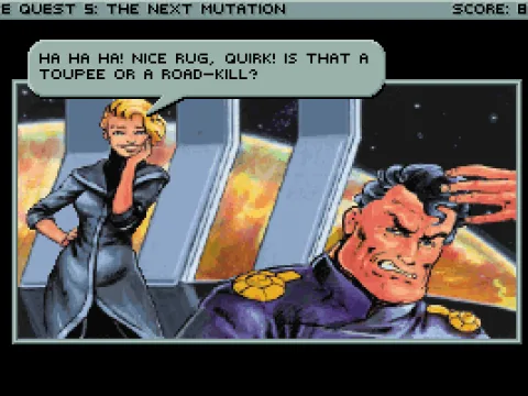 Quirk slipped on Roger's recently washed floor and embarrassed himself in front of Bea.