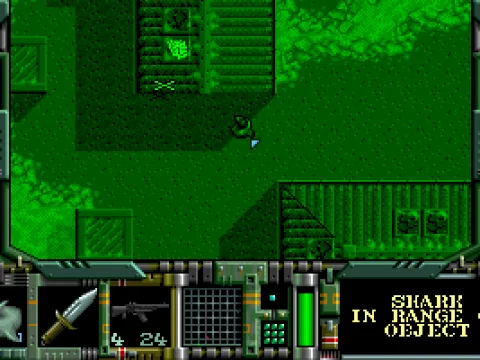 Night mission. Not much different, but screen's green.