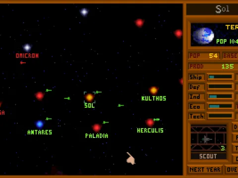 An early-mid game playing as humans.