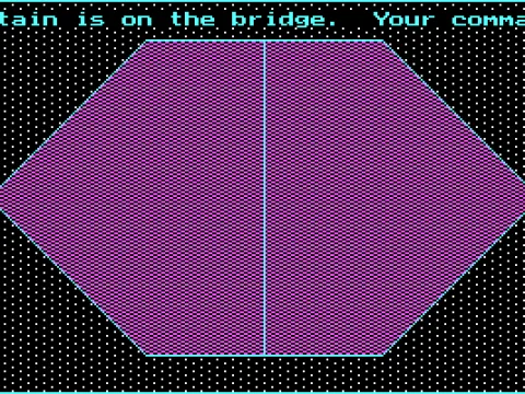 Inside the Enterprise at last! Looking at the doors of the stardock, I get to issue my first command.