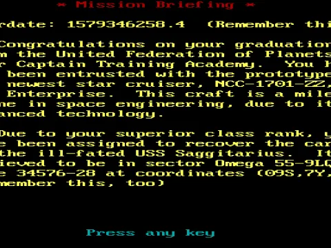 Mission briefing - when the game tells you to