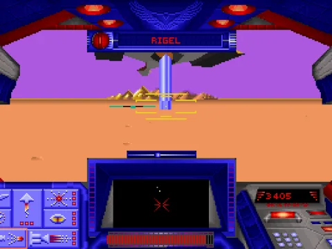 A boss is beamed down to the surface of the planet (MCGA/VGA)