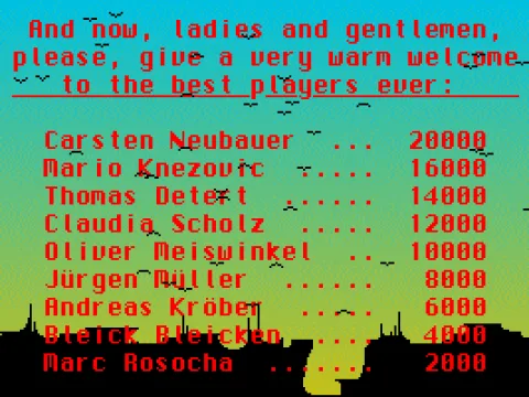 Highscores alias the best players ever