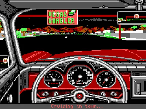 Driving into town...