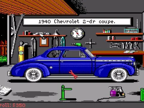 Street rod inside garage