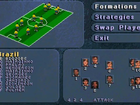 Customize your team's formations or strategies - notice the names!