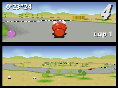 The purple ball helps to the worm to hurt the other worms