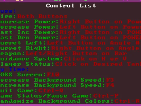 Some of the game controls