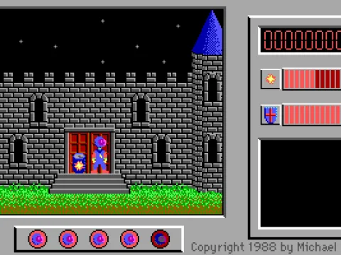 Start of the game.  Grab that shield!