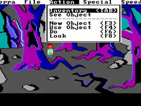 This game has no parser, you use the function keys to initiate actions.
